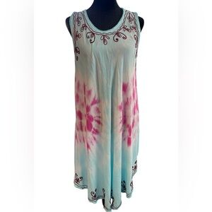 True Rock Tie Dye Dress Made in India Free Size Boho Hippie Festival OSFM EUC